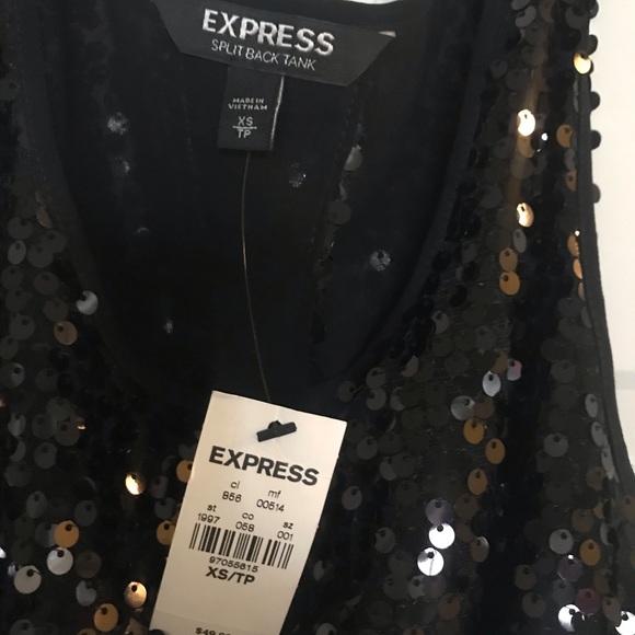 Ladies Express black sequin top - Picture 3 of 3